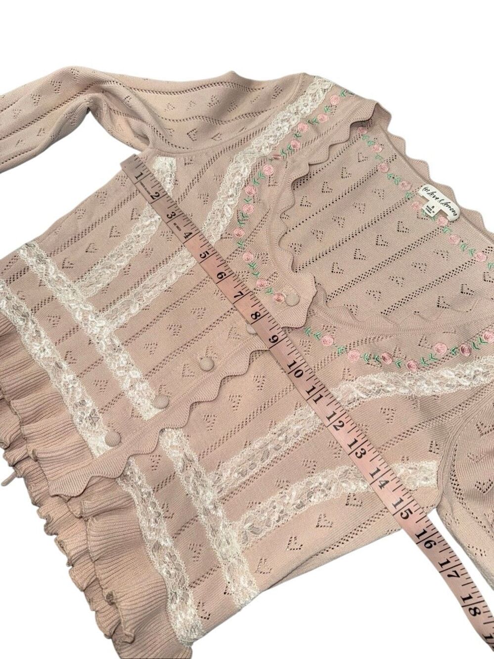 For Love & Lemons X Victoria’s Secret Eloise Knit Cardigan Size S - Picture 12 of 13